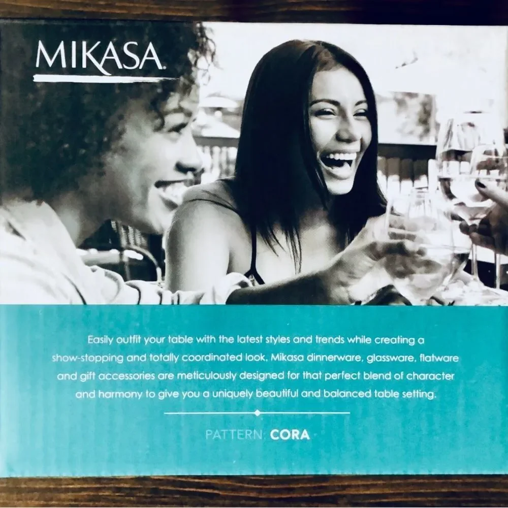 NWT Mikasa Gorgeous Set Of 4 CORA Highball Lead Free 21 Oz Glasses